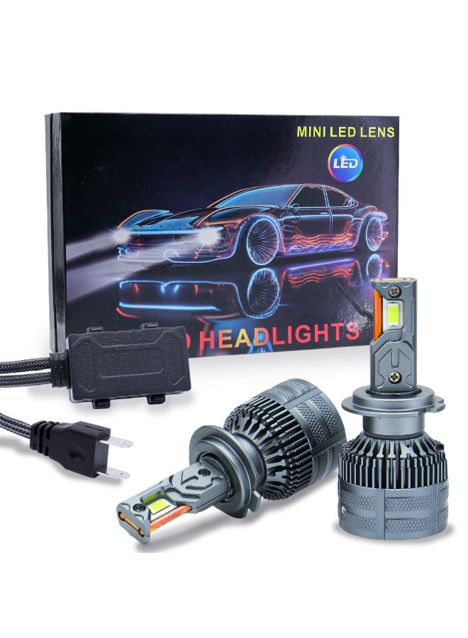 طقم لمبات ليد أمامية A70 عالية القوة 360 درجة (قطعتين) – H7 | 130 واط | شعاع أحادي | 6000 كلفن مع درايفر | ضمان دولي لمدة 6 أشهر - Image 1